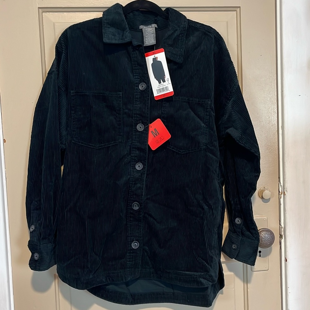 NWT! Oh so cozy Matty M Corduroy evergreen shacket size medium